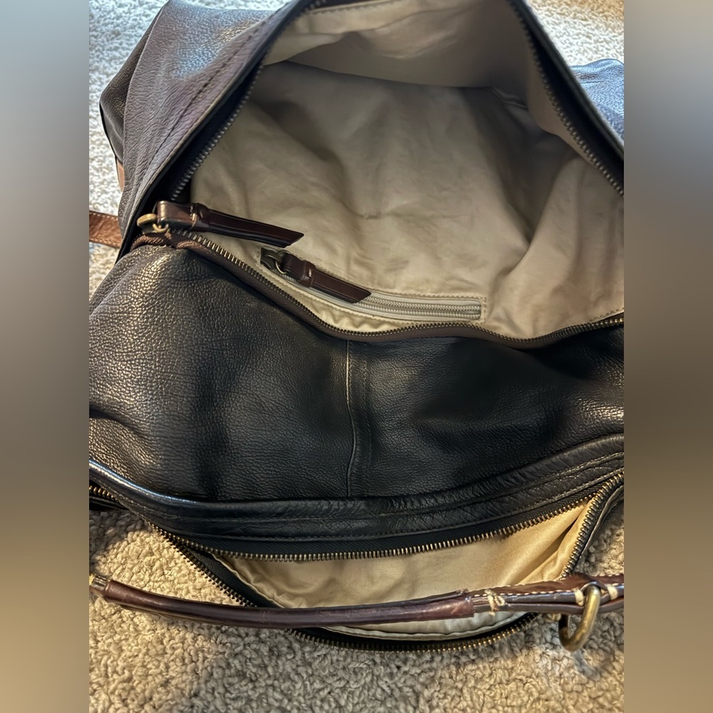 Coach Rare Dark Brown and Black Leather Convertible Shoulder Bag - Picture 5 of 14